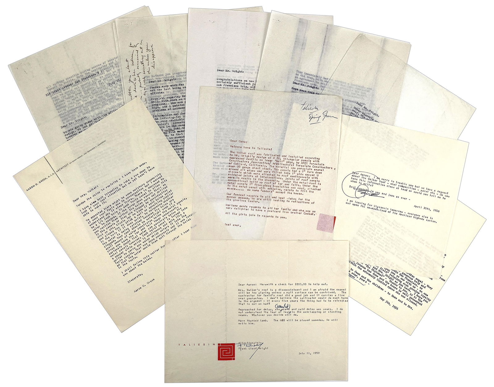 Frank Lloyd Wright on the Della Walker House: "Mrs. Walker’s roof is a disappointment..." (1 of 4)