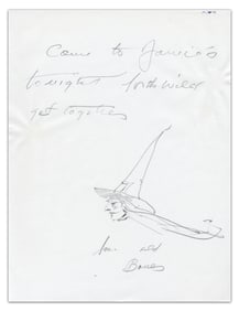 A. Wyeth Original Witch Head Drawing Signed "Old Bones"