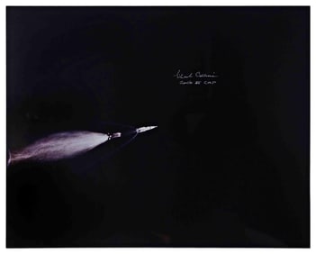 Michael Collins Signed Apollo 11 Rocket Photo With COA