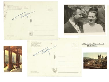 Two Yuri Gagarin Signed Postcards…with One Candid, Possibly Annotated in His Hand