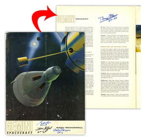 Gemini Spacecraft Informational Brochure, Signed by Aldrin, Schirra, Cooper, & Stafford