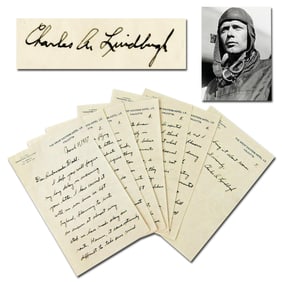 Charles Lindbergh ALS, "Another major war may easily cause an indefinite period of chaos in Europe",