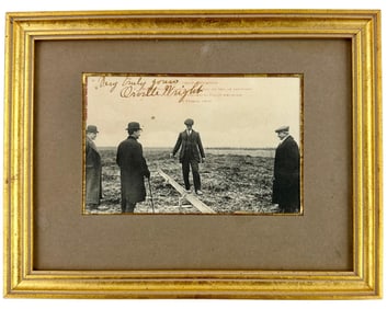 Fantastic Orville Wright Signed Photo Taken at Camp d’Auvours, Site of Many Aviation