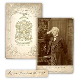Oliver Wendell Holmes Sr. Signed Cabinet Card, ca. 1887