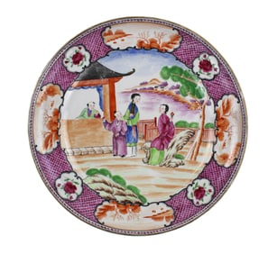 John D. Rockefeller Owned Chinese Export Famille Rose Dinner Plate, Ex-Great Grandson Rodman