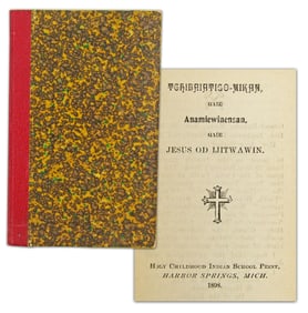 Ojibwa Language Catholic Catechism From Prominent Michigan Mission School