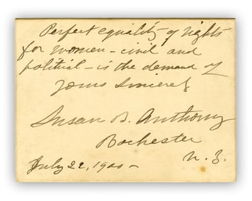 Susan B. Anthony ANS Demanding "perfect equality of rights for women"