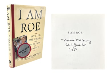 Norma McCorvey, the "Jane Roe" in Landmark Roe v. Wade Case, Fine Signed Book