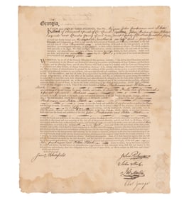 1777 Georgia DS Signed by John Stirk & John Martin for Administrating the Estate of the Late Quintin