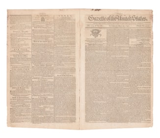 1792 Issue of "Gazette of the United States" Ft. 3 Published Congressional Acts