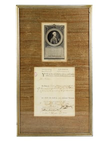 John Hancock Signed Pay Warrant for Bounty on Hemp, 1791