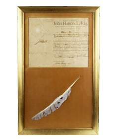 John Hancock Signed Military Appointment for Suffolk Co. Militia