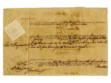 Thomas Heyward Jr. Signed Court Writ for Payment of Debt, 1784