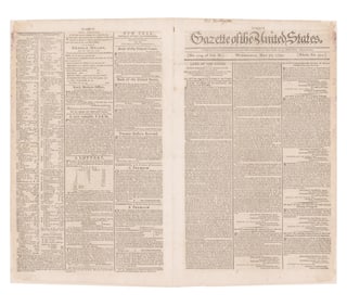 1792 Issue of "Gazette of the United States" Ft. 10 Published Congressional Acts