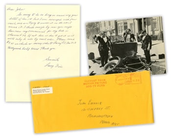 Larry Fine 2x Signed ALS Promoting Memoir "Stroke of Luck", One Year Before His Death