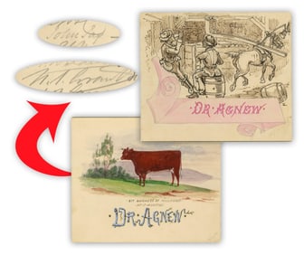 Pair of Agnew Sanitary Commission Cards Signed by U.S. Grant, John Jay, & more; 48 Signatures Total!