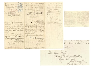 Three Confederate Generals Signed Document: Slaughter, Smith and Walker