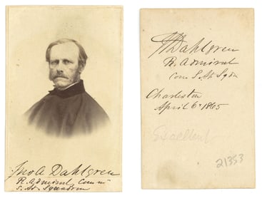 Admiral John A. Dahlgren Signed CDV, April 6, 1865!