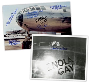 Enola Gay Crew (2) Signed Photographs: Tibbets, Ferebee, Van Kirk, & More!