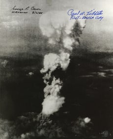 Hiroshima Mushroom Cloud Photo Signed By Two “Enola Gay" Crew Members, Taken Just Moments