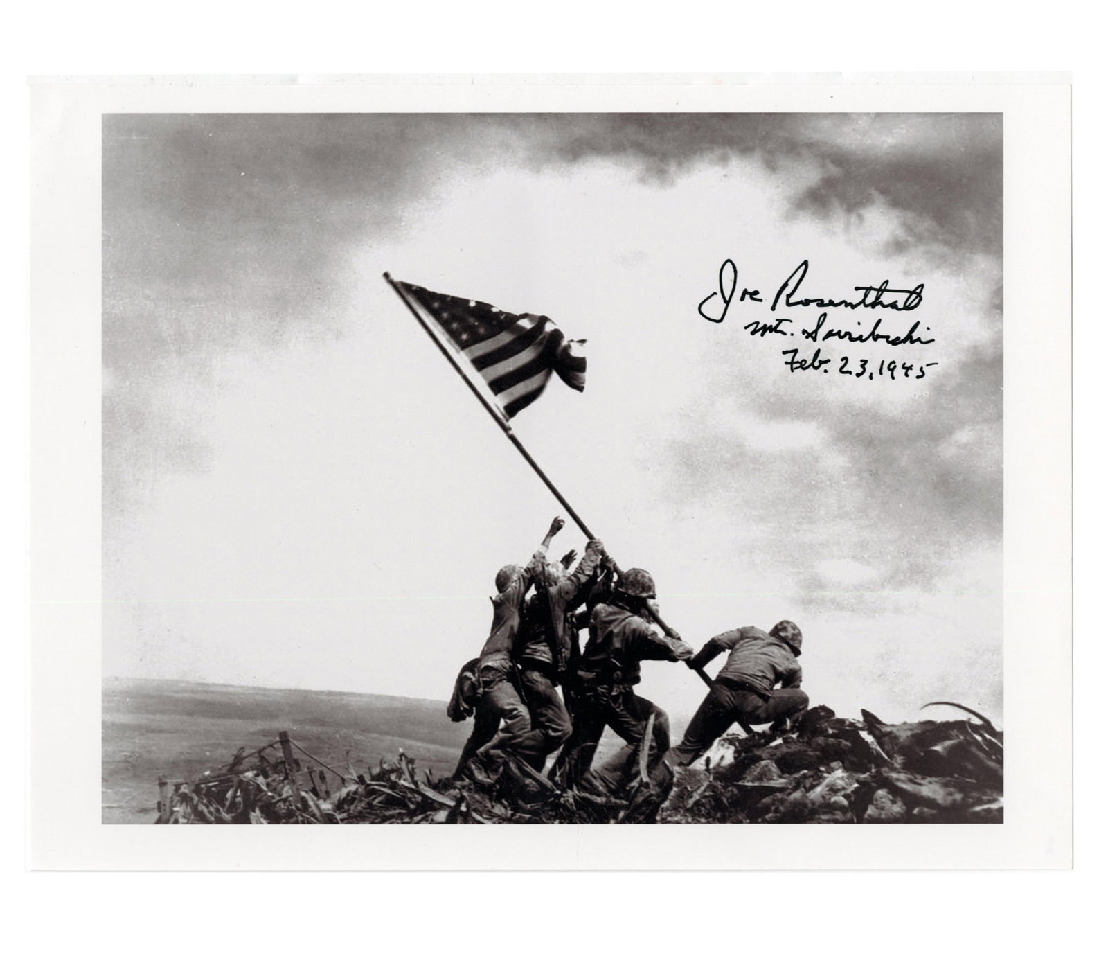 Joe Rosenthal Signed Copy of Iconic Pulitzer Prize Photo (1 of 2)