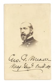 George Meade Signed CDV, Adding Rank