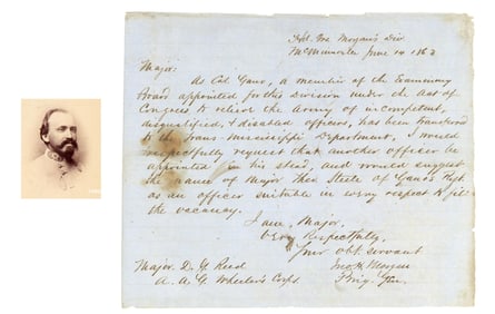 John Hunt Morgan War-Date Letter Written During his Great Raid!
