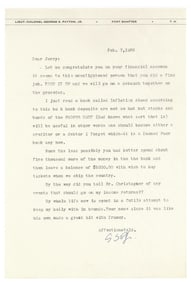George S. Patton, Jr. to His Financial Advisor: "…we will go on a debauch together…"
