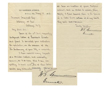 W.T. Sherman Holds "Lincoln and Grant" Dear