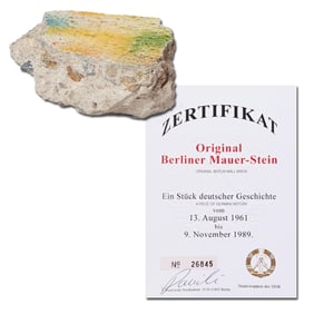 Large Piece of the Berlin Wall, With COA