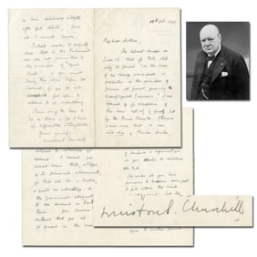 Winston Churchill ALS to Arthur Steel-Maitland Discusses Neville Chamberlain
