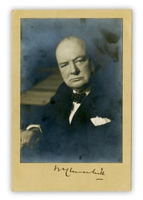 Winston Churchill Signed Portrait by Walter Stoneman