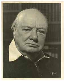 Winston Churchill, Iconic Original Print by Philippe Halsman, With Period Contact Sheet