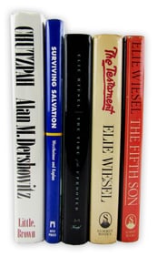 [Judaica] Lot of 4 Signed Books: Wiesel, Westheimer, Dershowitz; Plus Bonus 1st Ed. Novel