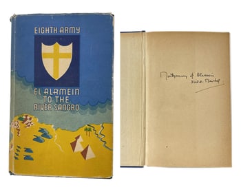 Bernard Law Montgomery Signed Book, With Details about El Alamein Campaign