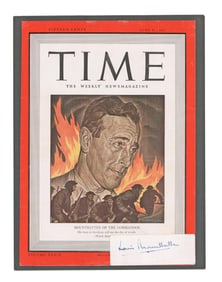 Lord Mountbatten Signed "Time" Magazine Cover Celebrating His Fearsome Commandos