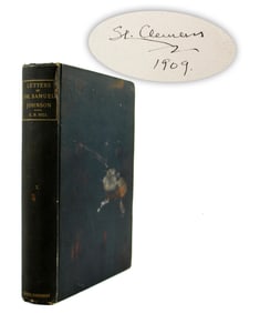 Samuel Clemens Signed Vol. I of "The Letters of Samuel Johnson", Taken from his Library