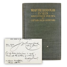 Capt. Jack Crawford Signed & Inscribed Poem Tipped into Copy of His Book of Poems