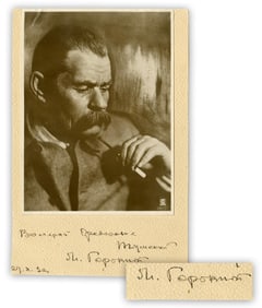 Maxim Gorky Signed & Inscribed Portrait Photo, ca. 1932