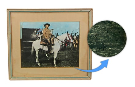 Buffalo Bill Cody Signed Hand-Colored Equestrian Photo, Previously Unseen!