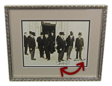 W. Taft & L. Brandeis Signed Photo Showing Supreme Court Justices at White House Dedicated to "Abe