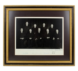 Earl Warren Supreme Court Photo Signed by All Nine Justices, ca. 1965-1967