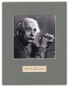 Albert Einstein 1947 Full Signature In Handsome Display