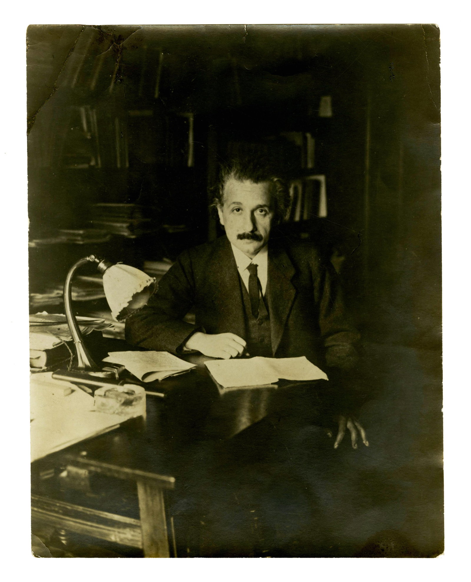 Albert Einstein in University of Berlin Office ca. 1920, Gorgeous Gelatin Silver Print (1 of 3)