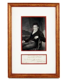 Robert Fulton Signed Payment Note for Six Dollars, Framed