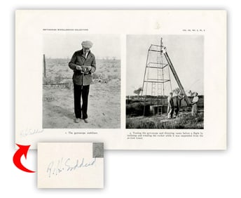 Robert H. Goddard Signed Print Holding Gyroscope Stabilizer