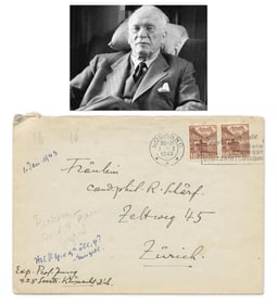 Carl Jung Signed Envelope to His Mentee