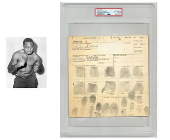 Archie Moore Signed Original FBI Thumb Printing, PSA/DNA