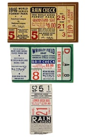1946 World Series Ticket & 1941, 1947  All Star Game Stubs
