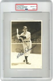 Fine Charlie Gehringer Vintage Signed Burke Photo, Incredible PSA Grade of GEM MT 10!